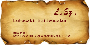 Lehoczki Szilveszter névjegykártya